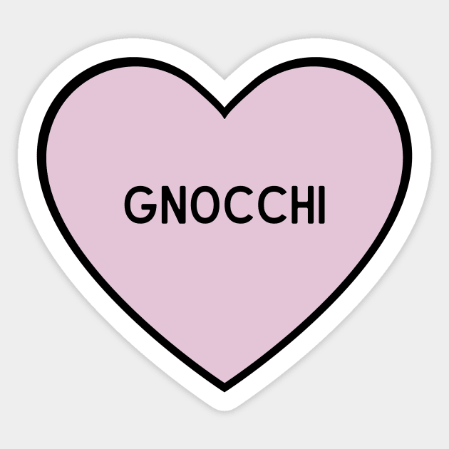 I Love Gnocchi Heart Shape Sticker by BloomingDiaries